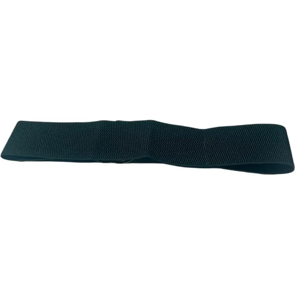Black and Gold Double Buckle Elastic Cinch Belt